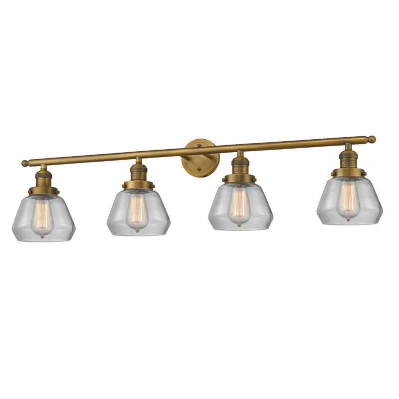 Lumière de vanité de 4-lumière Reyhani, Clear, Brushed Brass