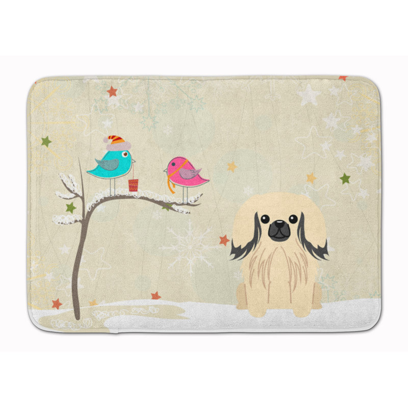 Tapis de bain antidérapant en microfibre Christmas Presents, Crème