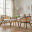 Chaise d'appoint Modern Cane avec dossier en rotin de plastique