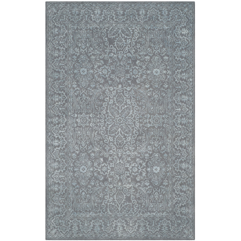 Tapis oriental en viscose / laine touffeté à la main Samaniego, Rectangle 2 pi x 3 pi