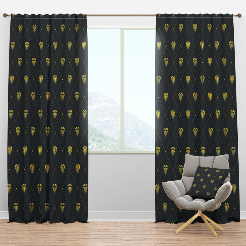 Panneau de rideau simple semi-diaphane avec passe-tringle Heart Design, l 52 po x L 63 po