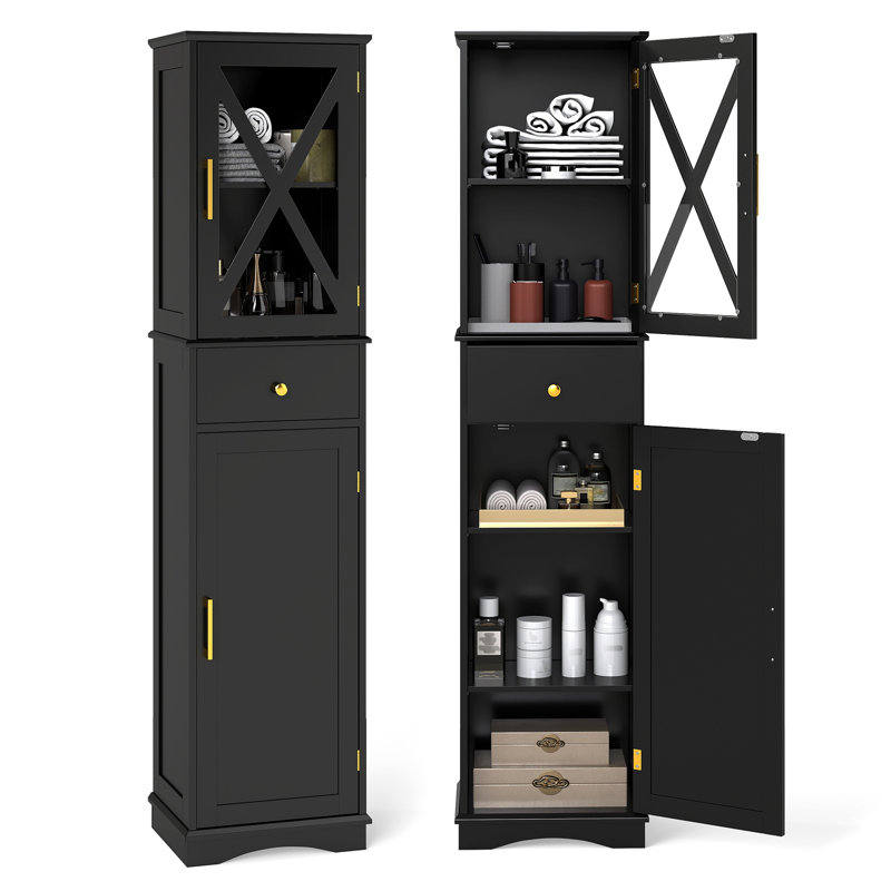 Linen Cabinet, Black