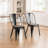 Modern Counter Stool with Metal Frame, Stacking Side Chair, Armless Dining Chair, Indoor Outdoor Patio Chair-1263284690