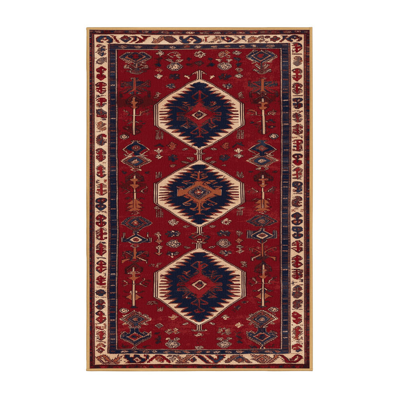 Machine Washable Turkish Brown Area Rug, Rectangle 7' x 9'