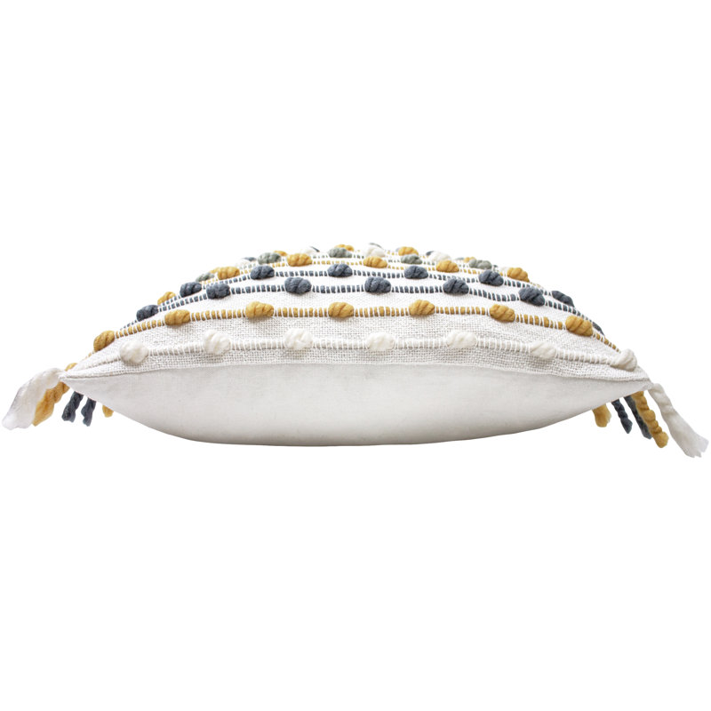 Striped Square Throw Pillow Cover, Ochre/Natural