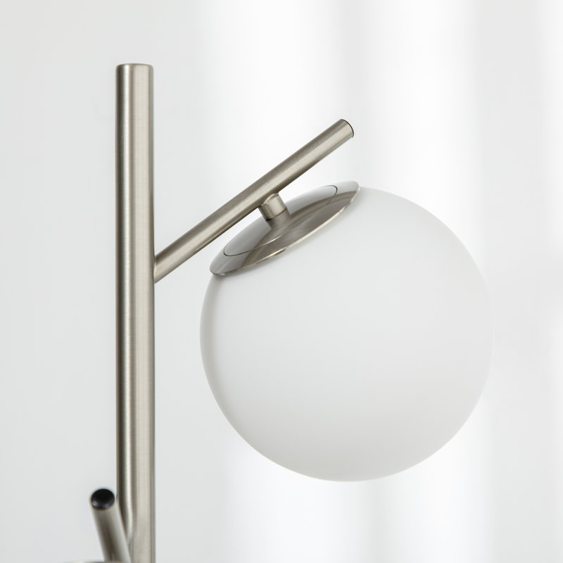 HOMCOM 3-Light Tree Floor Lamps, Silver, No
