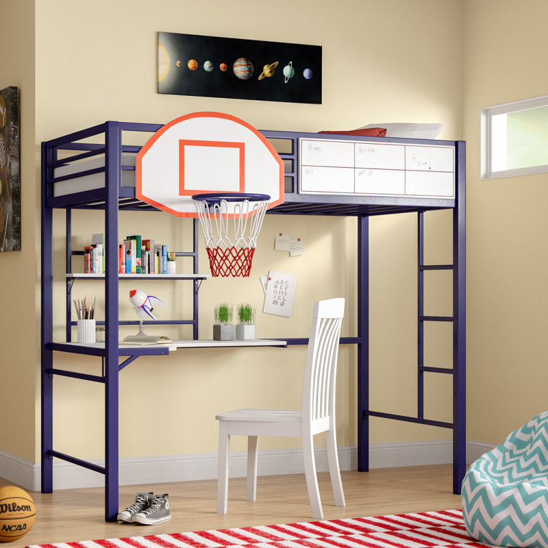 Lit mezzanine simple avec tablettes Hebron