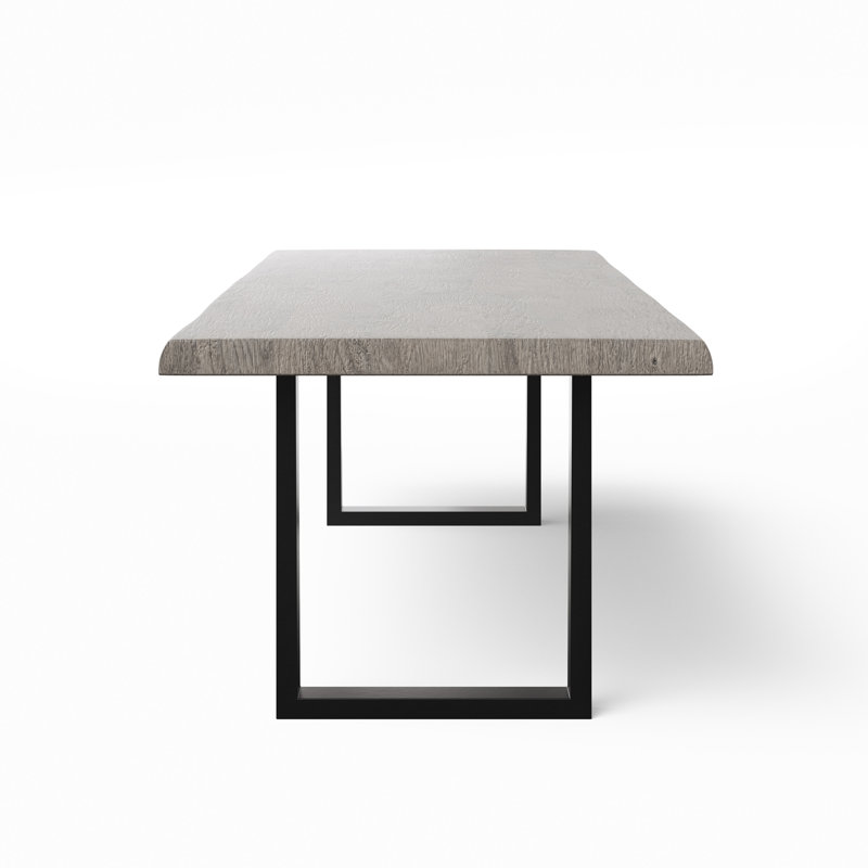 Colin Dining Table, Sandblasted Gray, 29.75"H x 116"L x 40"W, Black
