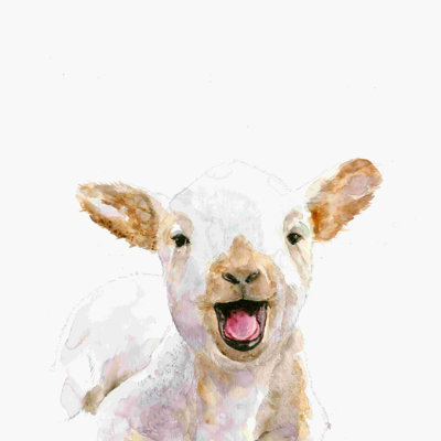 «Happy Baby Goat», peinture sur toile tendue