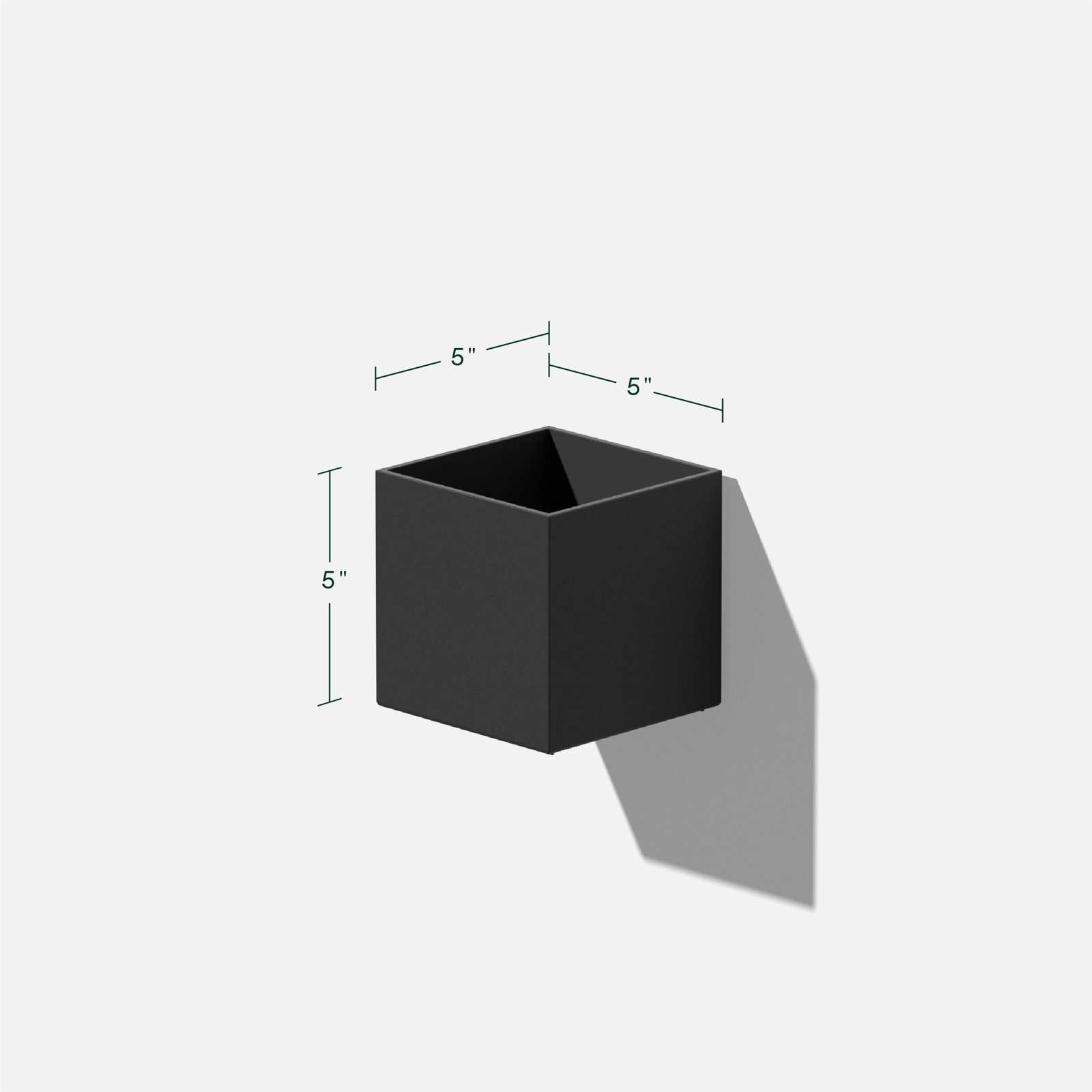 Geo Series 5" Wall Planter, Black, Set Of 1