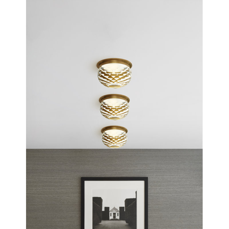 Hillam 1 - Light LED Flush Mount, Hand-Rubbed Antique Brass