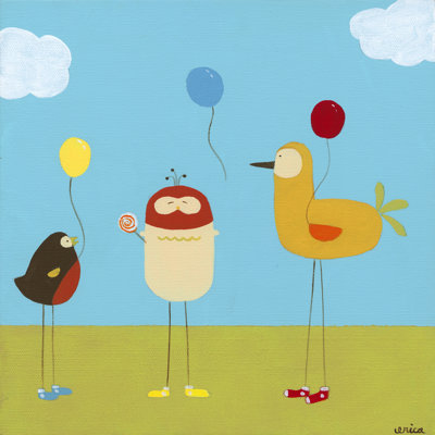 Sunny Day Birds II 1 Piece Wrapped Canvas Wall Art