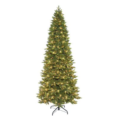 Slender Green Realistic Artificial Spruce Christmas Tree with Lights -  The Holiday Aisle®, E4E55C83DF234A0E9B866E8A769BF5BB