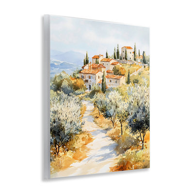 Tuscan Hilltop Village View Wall Plaque, design by LSR Design Studio