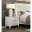 Table de chevet à finition blanche antique avec tiroirs, meubles de chambre à coucher modernes, 1 pièce