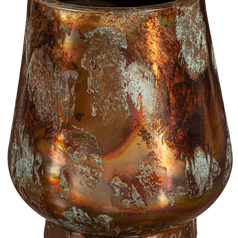 Oil Rubbed Metal Planter