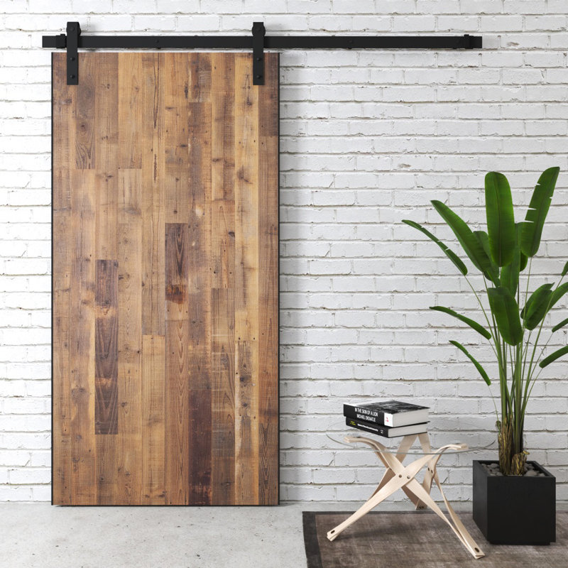 Porte de grange en bois récupéré avec kit de quincaillerie d’installation Payton