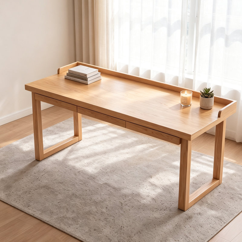 Bureau haut de gamme en bois massif, H 29,52 po x l 94,49 po x P 31,49 po