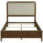 Grand lit à panneau en noyer, tête de lit arrondie et placage en bois naturel pour la chambre à coucher Elegance Low A Serene