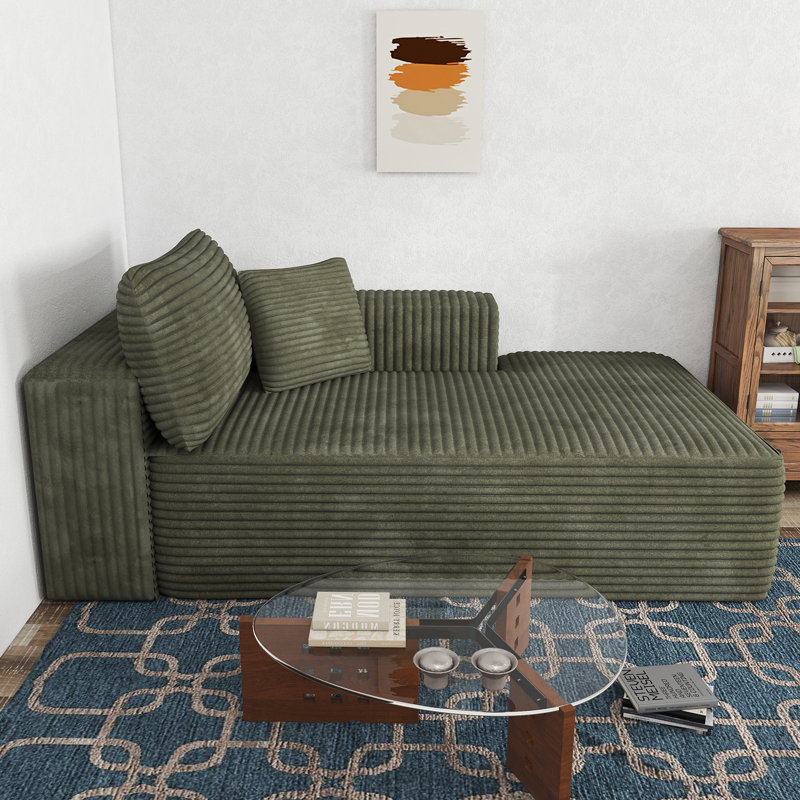 Chaise Boneless Cloudy, aucun assemblage requis, chaise rembourrée moderne en velours côtelé avec assise profonde