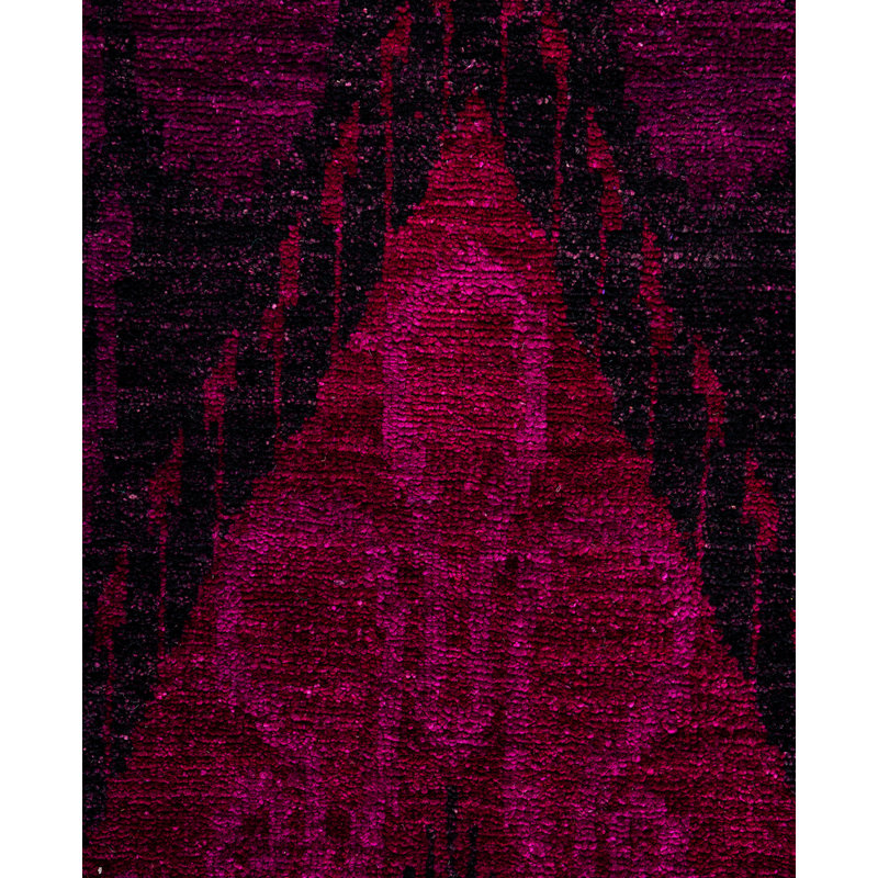 Overdyed Hand-Knotted Wool Modern-Contemporary Purple Area Rug 4' 0" x 6' 4"