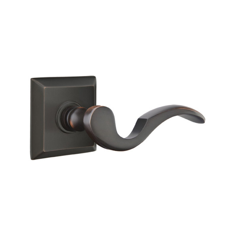 Cortina Passage (Hall & Closet) Door Lever with Rosette, Oil Rubbed Bronze, Right