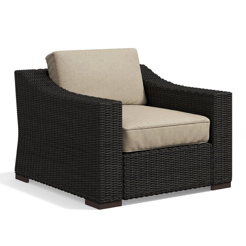 Chaise de patio avec coussins, Brun clair