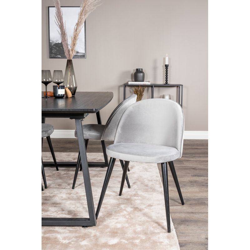 Chatman 4 - Person Dining Set, Grey, Black, Grey