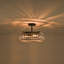 Luxury 4-Light Round Drum Crystal Semi-Flush Ceiling Light-1455180100
