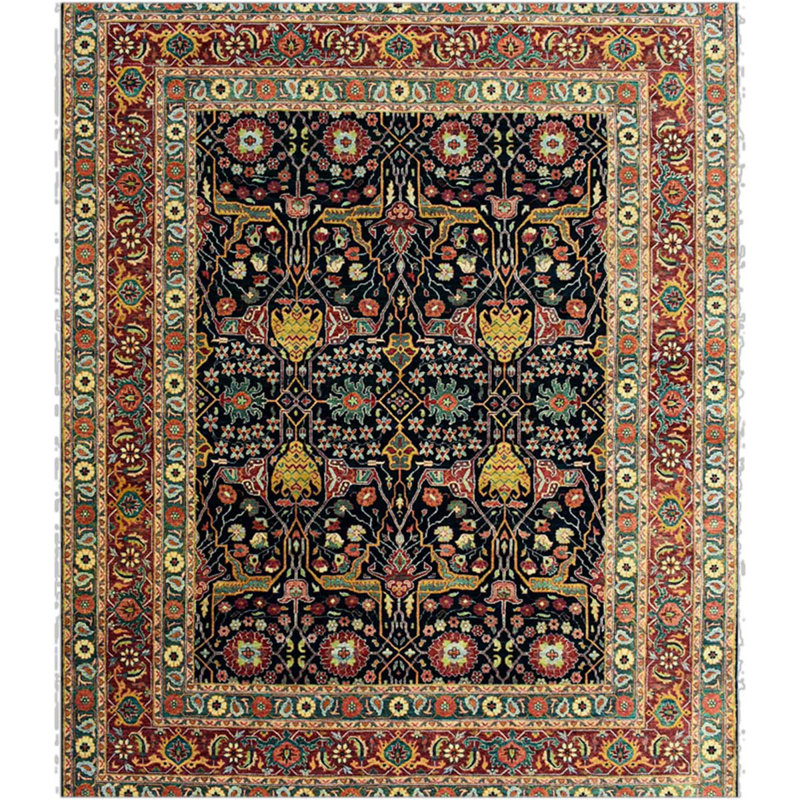 Elegant Wool Oriental Area Rug, Rectangle 10' x 14'