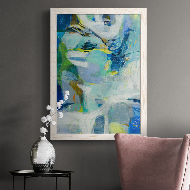 Marée basse encadrée sur toile, Cadre blanc, H 37,5 po x l 27,5 po x P 1 po