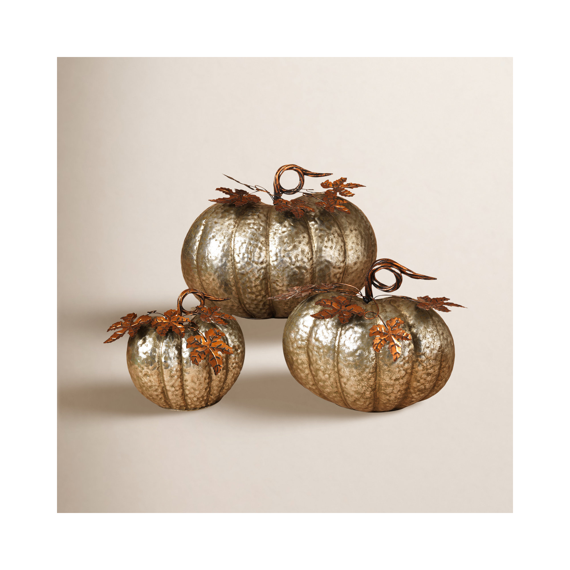 3 Piece Nested Metal Pumpkins Set