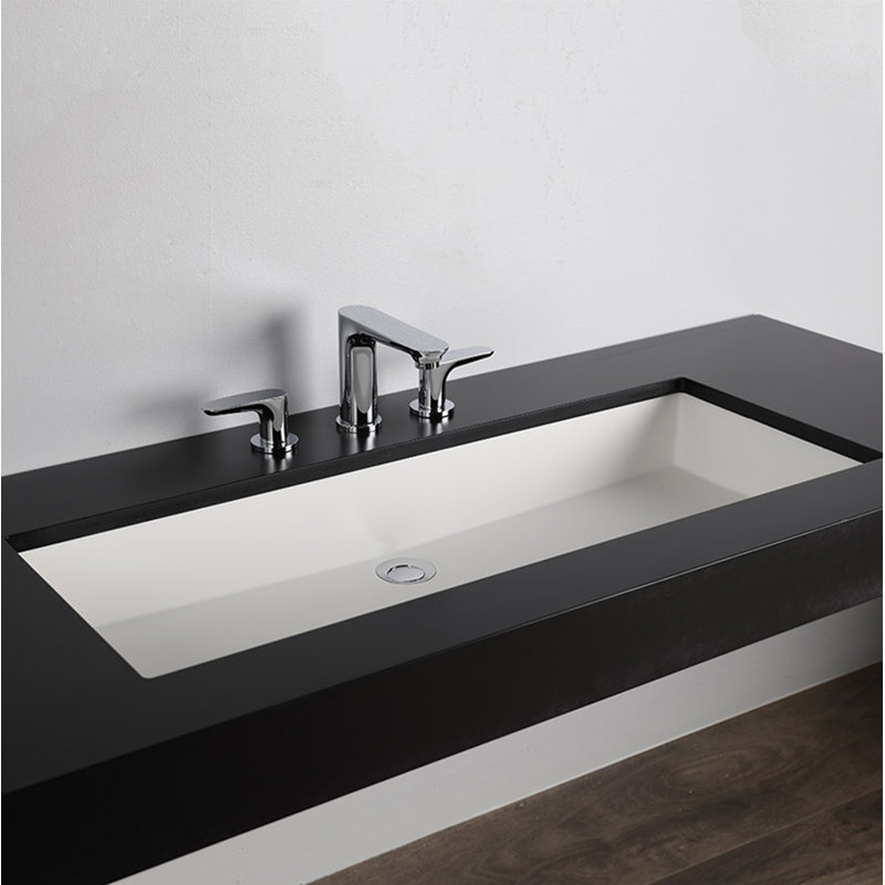 Kubista 35.5'' L Bathroom Sink, Matte White