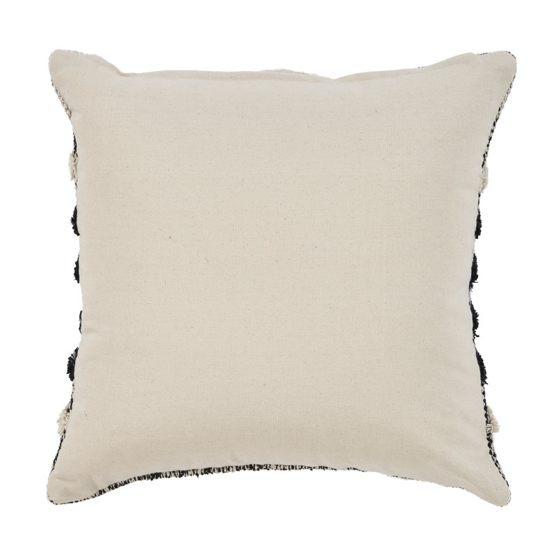 Fringe Metallic Cotton Throw Pillow