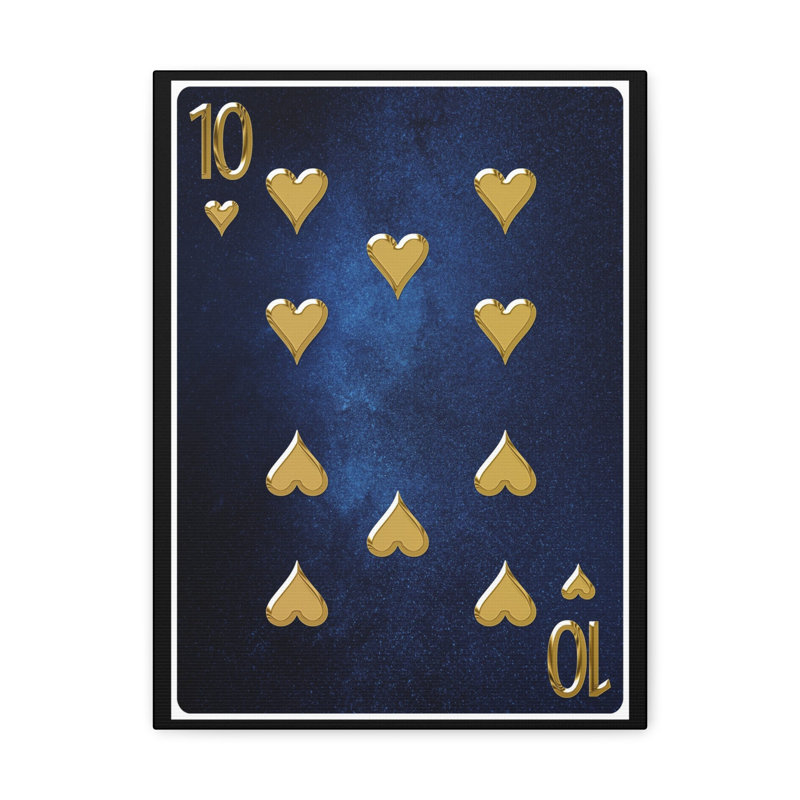 «Ten of Hearts Space», carte de jeu sur toile, art mural