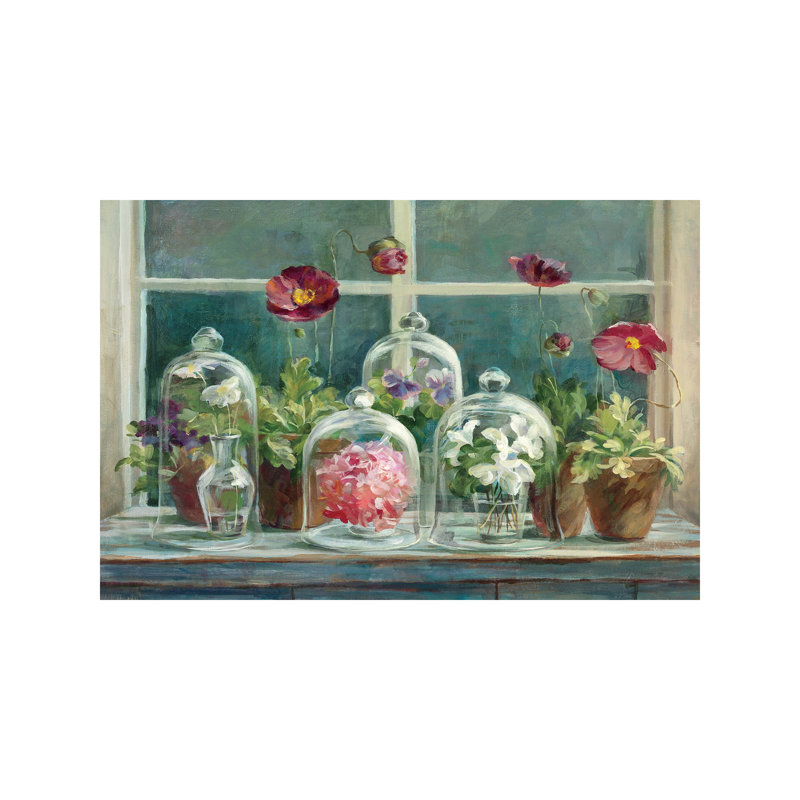 Purple Poppies Windowsill Crop by Poppies Windowsill Crop - Wrapped Canvas Painting, 66.04 cm H x 45.72 cm W x 1.91 cm D