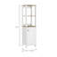 Armoire à linge pour salle de bain à 4 tablettes, gris clair / blanc-1637961622