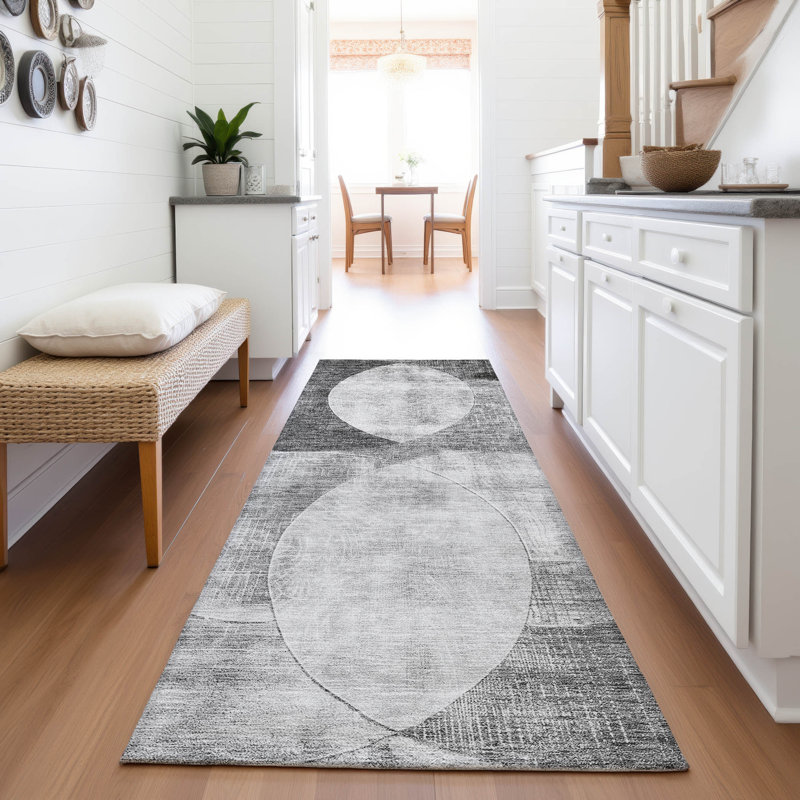 Premium Machine Washable Alves AMF1140 Geometric Rug, Runner 2'3" x 7'6"