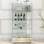 Vitrine moderne en verre avec lumières DEL, tablettes trempées et tiroirs sécurisés-126560660