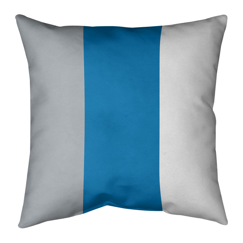 Housse de coussin, 16 po x 1 po, Bleu, Polyester filé