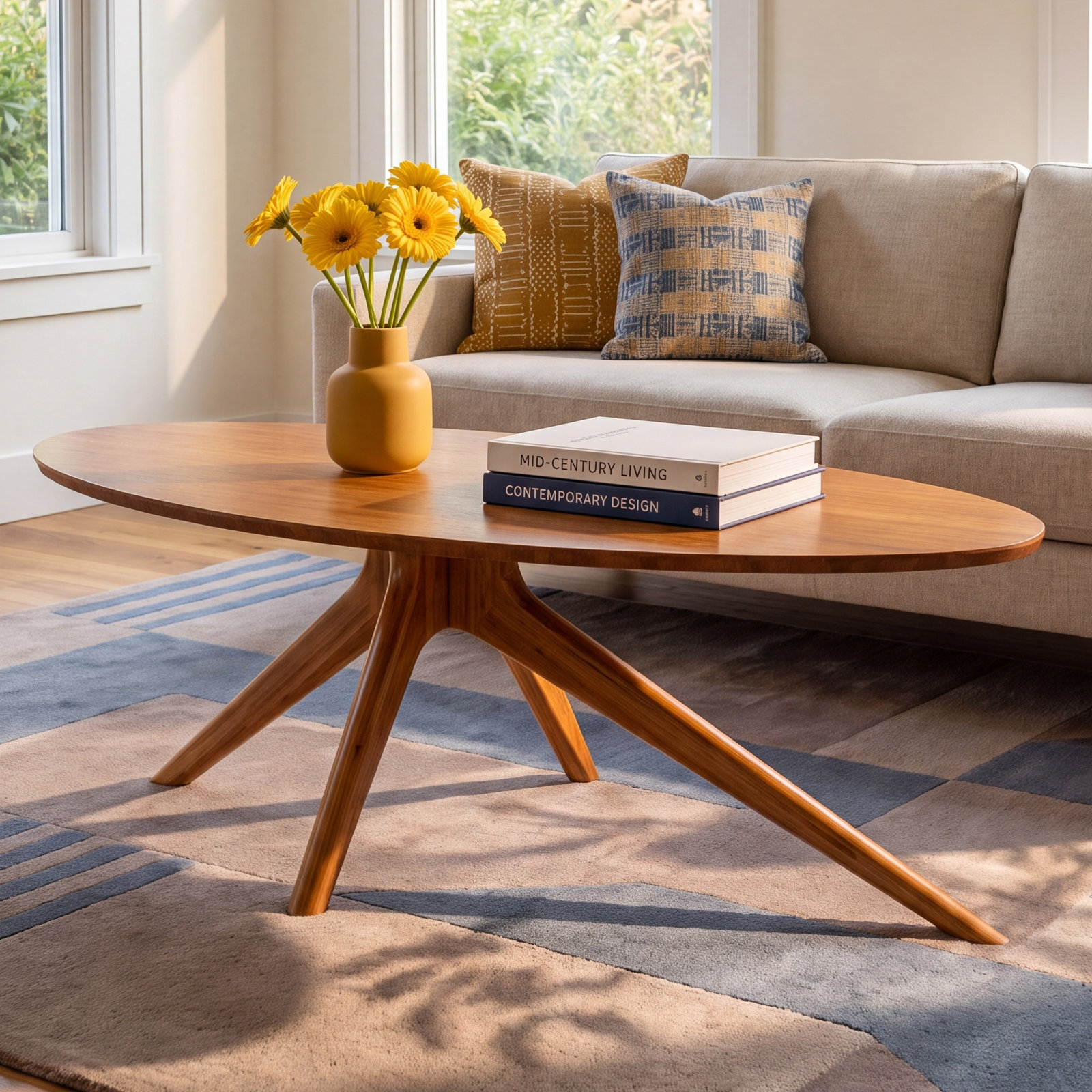 Chelse 47" Solid Wood Coffee Table, Amber