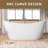 Acrylic Bathtub 68'' Freestanding Double Slipper Stand Alone Soaking Tub with Center Drain in Glossy White