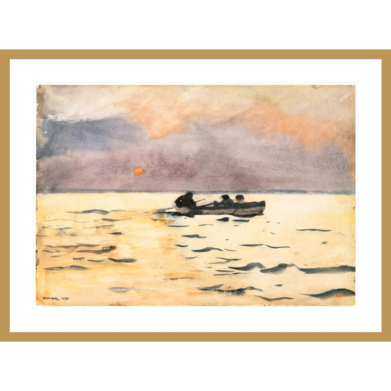 «Rowing Home» par Winslow Homer, impression giclée encadrée, H 31 po x l 41,5 po