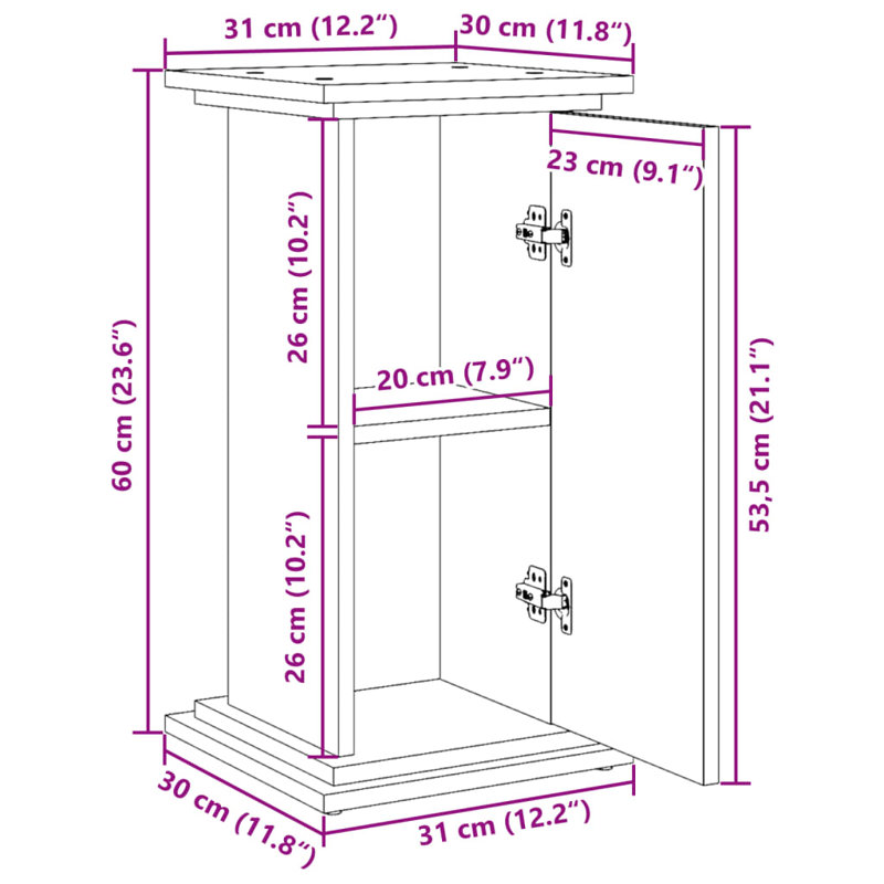Plant Stand, Artisan/oak