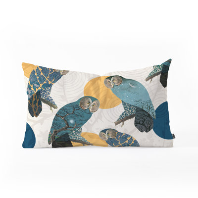 Coussin lombaire belle night hibou pois