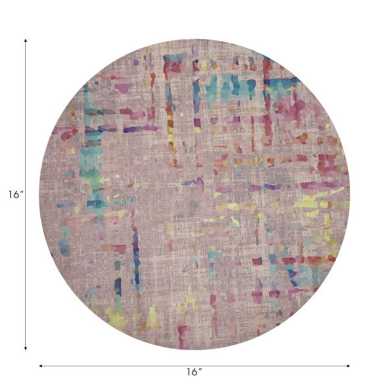 Coco Pebble 16" Vinyl Placemat, Pink
