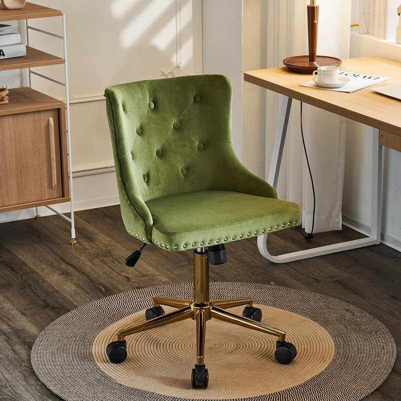 Chaises de bureau et chaises de travail Matthias, Or, Vert