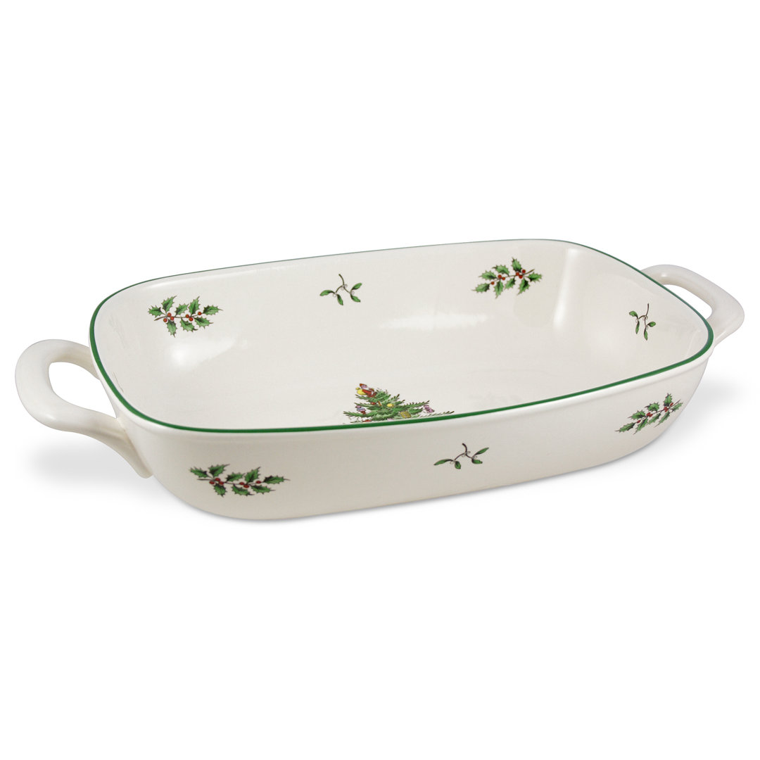 Spode Christmas Tree Bread Basket 14 X 7.75" Spode