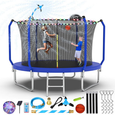 Sapphome Round Backyard Trampoline with Safety Enclosure