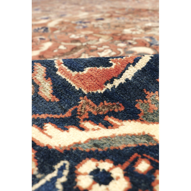 Mahal Hand Knotted Wool Oriental Area Rug in Rust